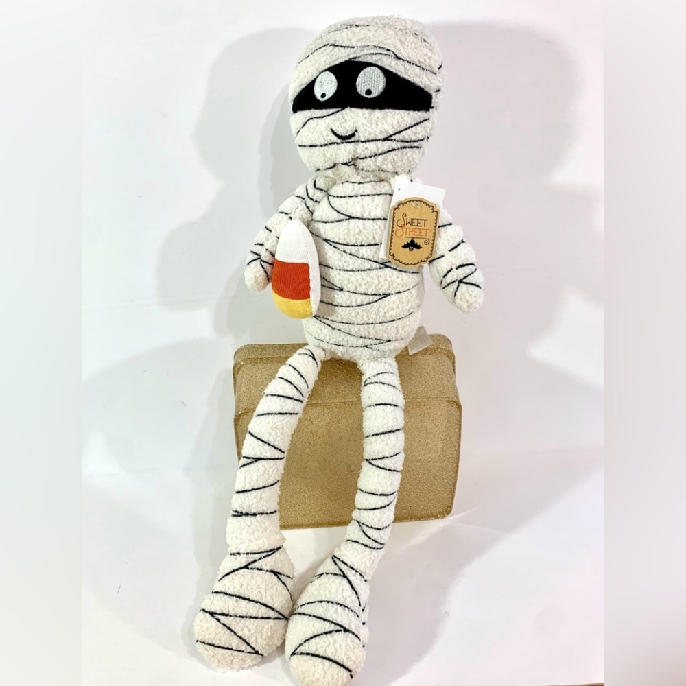 Sweet Street Weighted 26 inch Plush Mummy Candy Corn Halloween Decoration
